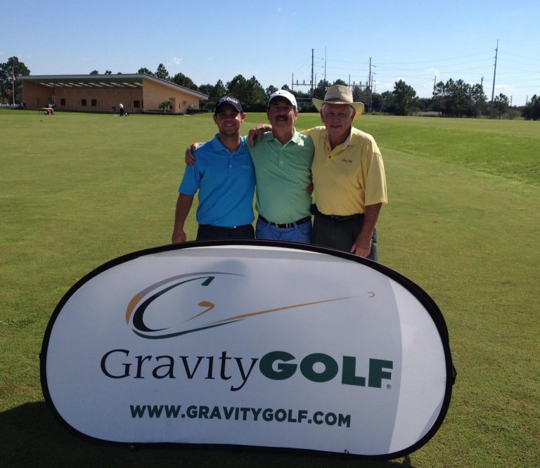 Darcy Dill, David Lee, and Danny Lee on the course promoting Gravity Golf Instructor Certification.